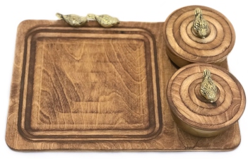 سینی مزه ۲ پیاله درب دار کد ۱۶۶۵/۱