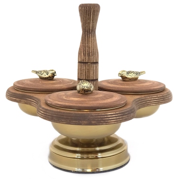 اردو خوری ۳ پیاله دسته دار درب دار کد ۱۶۶۷/۱