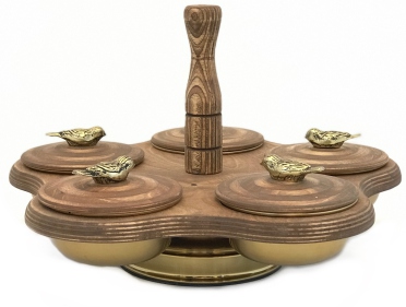 اردوخوری ۵ تایی دسته دار درب دار کد ۱۷۰۳