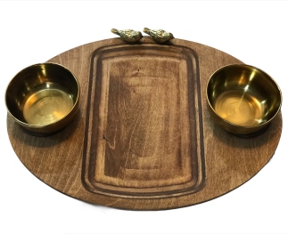 سینی مزه بیضی متوسط ۲ پیاله کد ۱۷۳۴