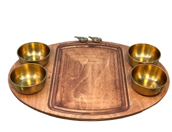 سینی مزه بیضی بزرگ ۴ پیاله کد ۱۷۳۶