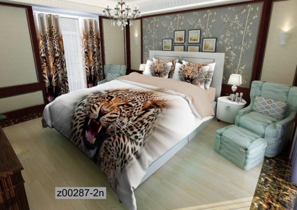 روتختی و ملحفه (دو نفره) طرح پلنگ کد z00287-2n