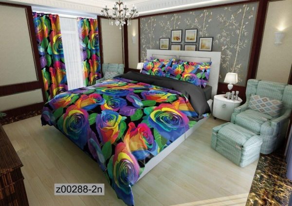 روتختی و ملحفه (دو نفره) طرح گل کد z00288-2n