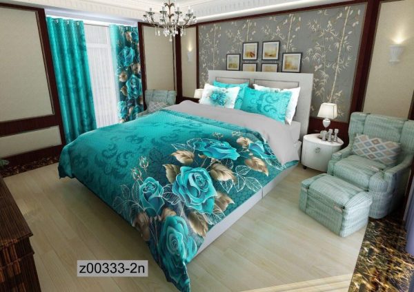 روتختی و ملحفه (دو نفره) طرح گل کد z00333-2n