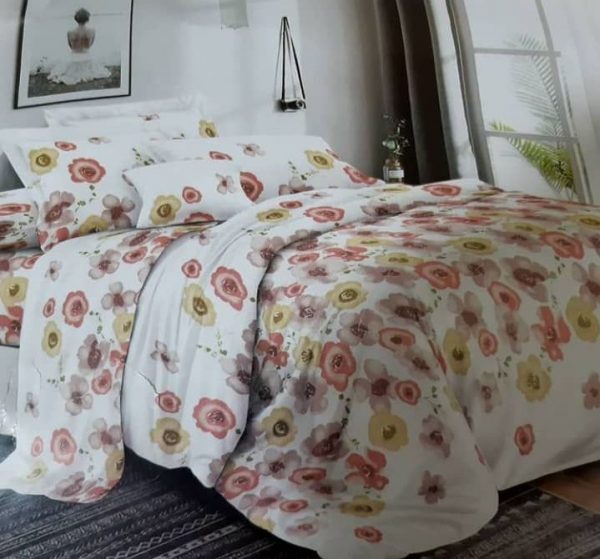 روتختی و ملحفه (دو نفره) طرح گل کد D49