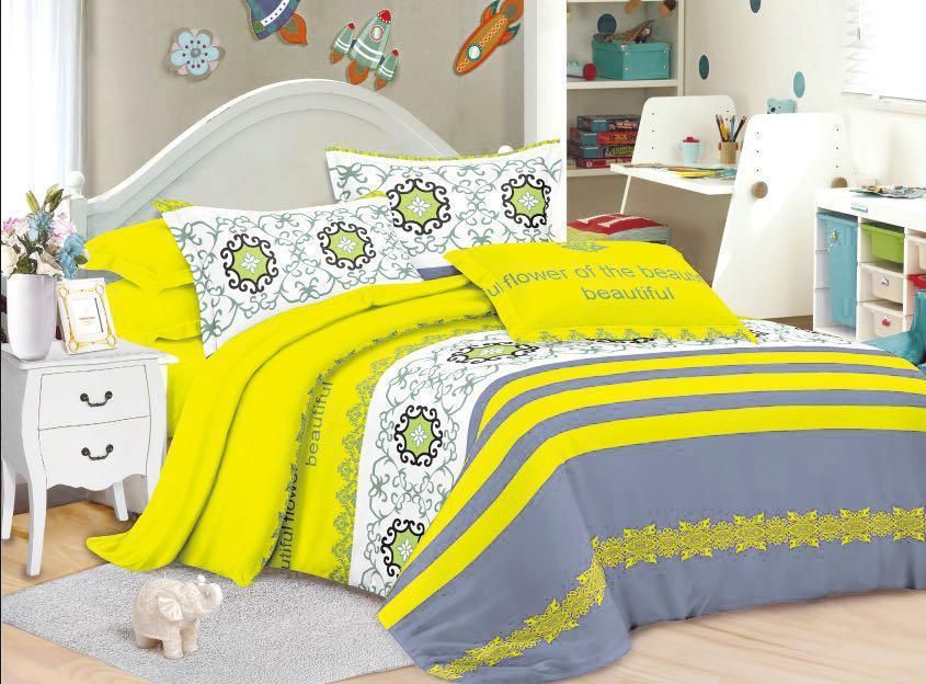 روتختی و ملحفه (دو نفره) طرح زرد کد D54