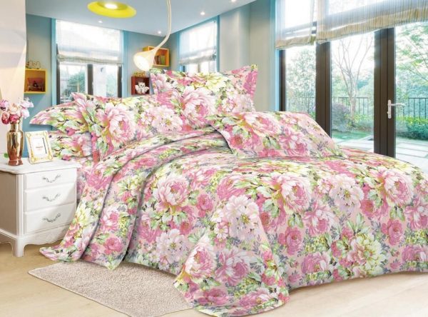 روتختی و ملحفه (دو نفره) طرح گل کد D56