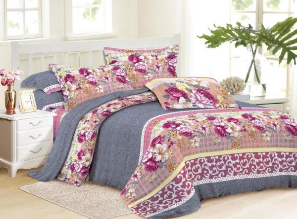 روتختی و ملحفه (دو نفره) طرح گل کد D57
