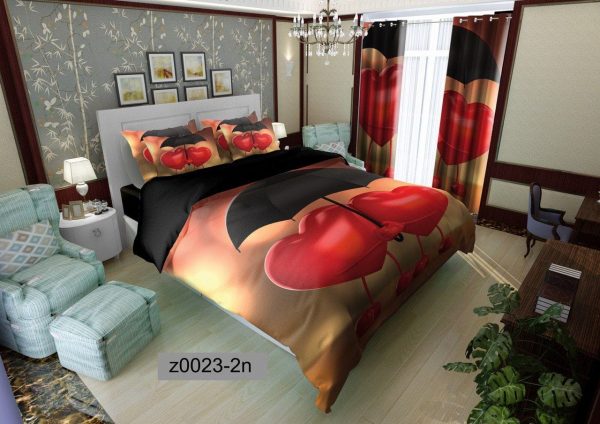 روتختی و ملحفه (دو نفره) طرح قلب کد Z0023-2n