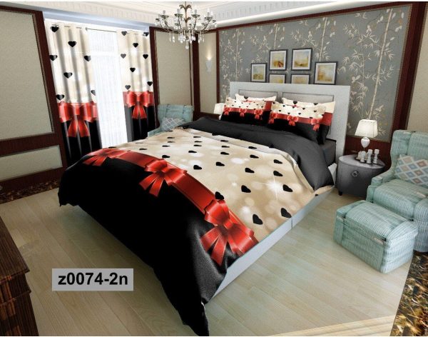 روتختی و ملحفه (دو نفره) طرح قلب کد z0074-2n