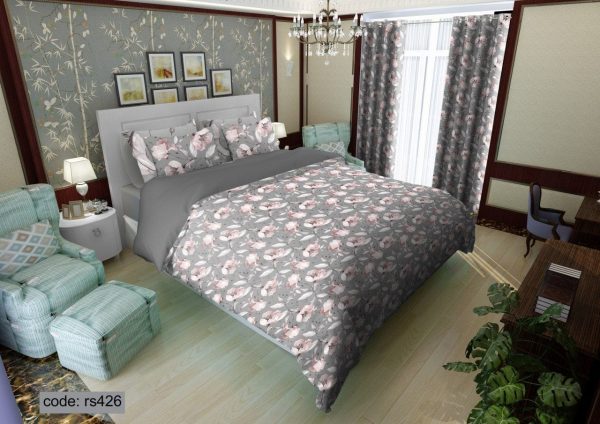 روتختی و ملحفه (دو نفره) طرح برگ کد rs426