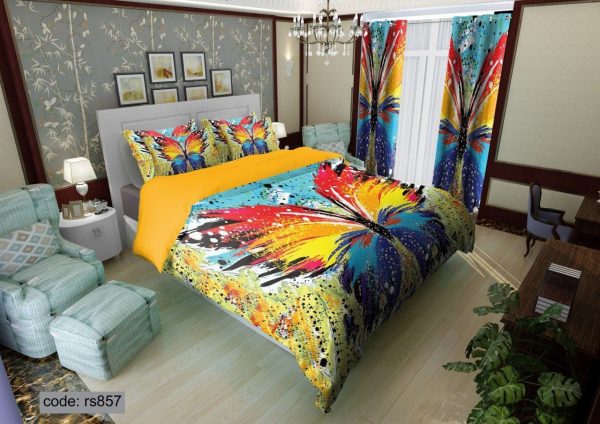 روتختی و ملحفه (دو نفره) طرح پروانه کد rs857