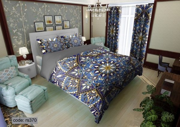 روتختی و ملحفه (دو نفره) طرح گل کد rs370