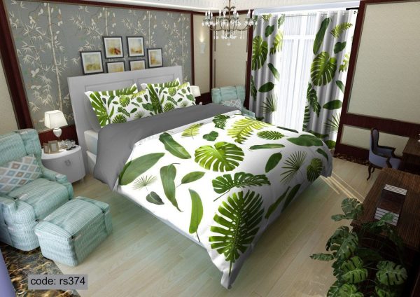 روتختی و ملحفه (دو نفره) طرح گل کد rs374