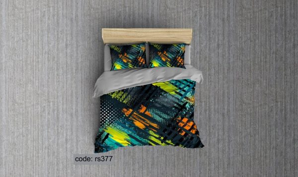 روتختی و ملحفه (دو نفره) طرح رنگ کد rs377