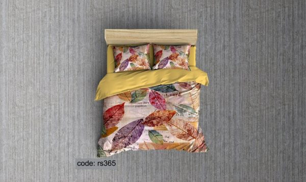 روتختی و ملحفه (دو نفره) طرح برگ کد rs365