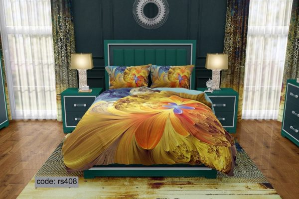 روتختی و ملحفه (دو نفره) طرح گل کد rs408