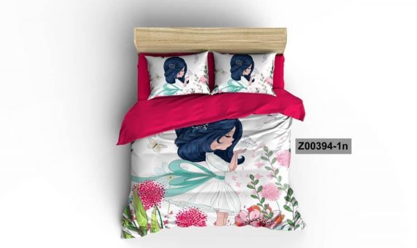 روتختی و ملحفه (دو نفره) طرح دختر کد z00394-1n