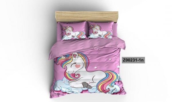 روتختی و ملحفه (دو نفره) طرح یونیکورن کد z00231-1n
