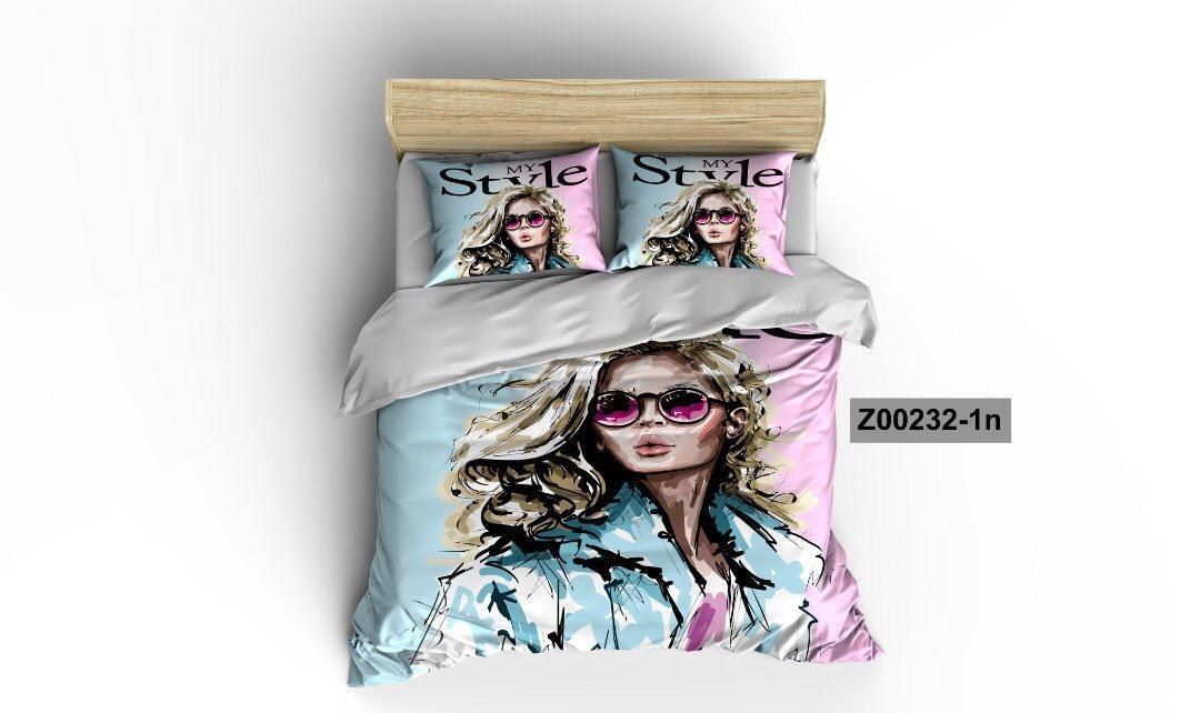 روتختی و ملحفه (دو نفره) طرح دختر کد z00232-1n