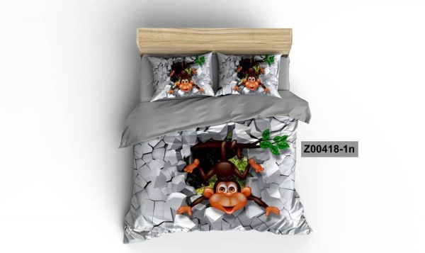 روتختی و ملحفه (دو نفره) طرح میمون کد z00418-1n