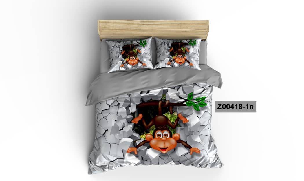 روتختی و ملحفه (دو نفره) طرح میمون کد z00418-1n