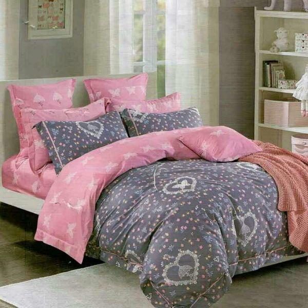 روتختی و ملحفه (دو نفره) طرح قلب کد F3