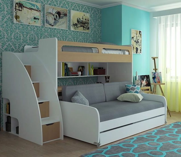 تخت اتاق کودک دو طبقه مدل ستاره