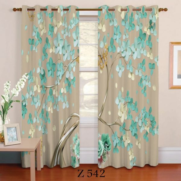 پرده چاپی طرح گل مدل Z 542