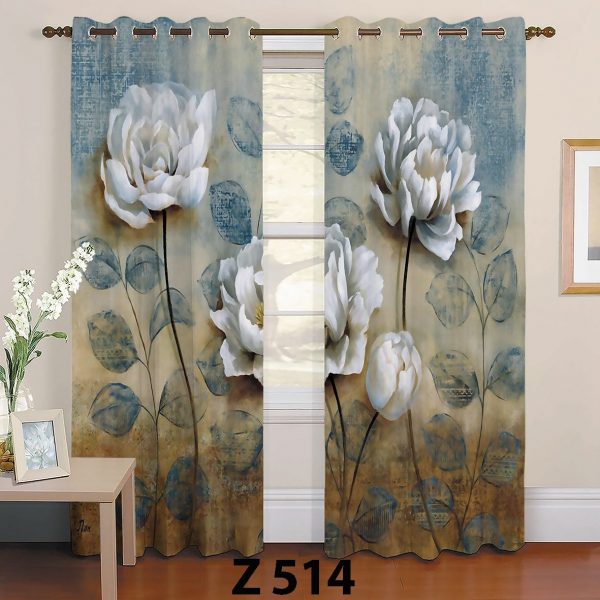 پرده چاپی طرح گل مدل G 514