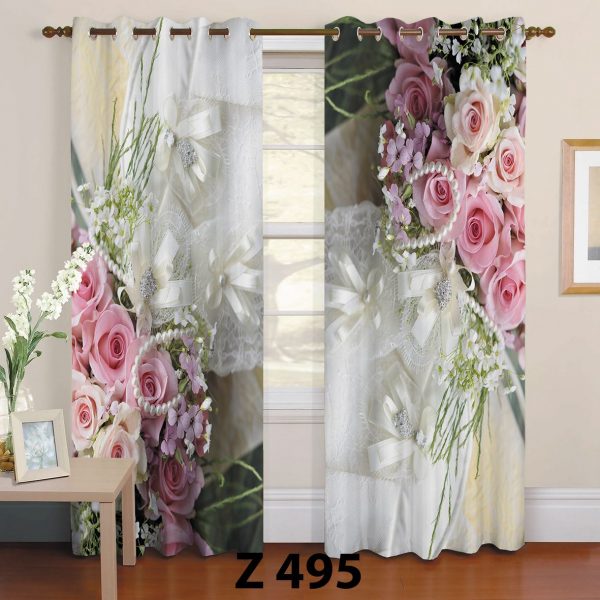 پرده چاپی طرح گل مدل Z 495