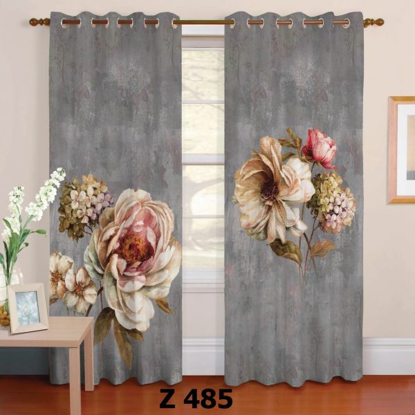 پرده چاپی طرح گل مدل Z 485