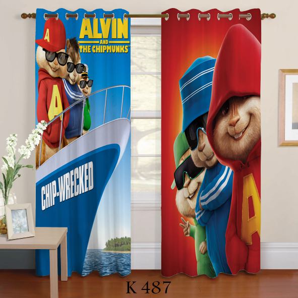 پرده چاپی طرح آلوین و سنجاب ها