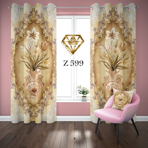 پرده چاپی طرح گلدان Z599