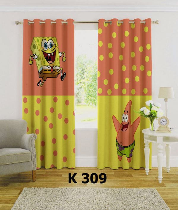 پرده چاپی طرح باب اسفنجی K309