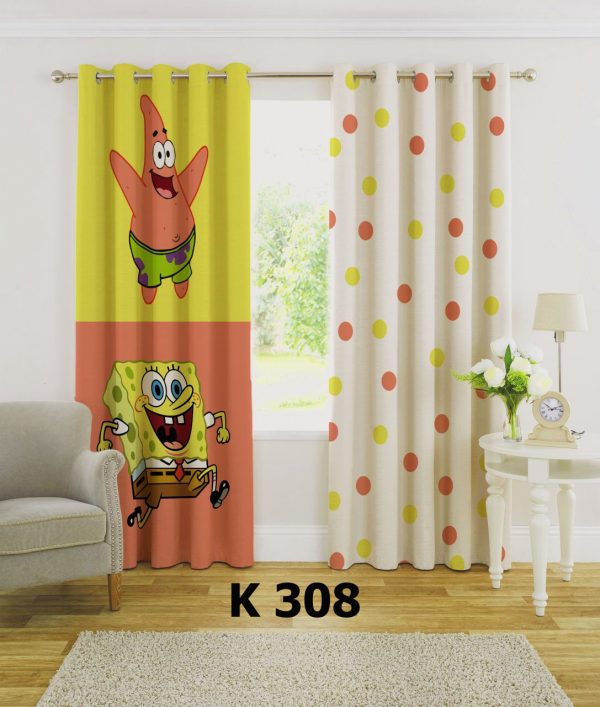 پرده چاپی طرح باب اسفنجی K308