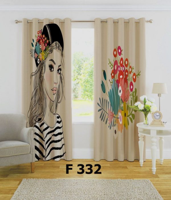 پرده چاپی طرح دختر F332