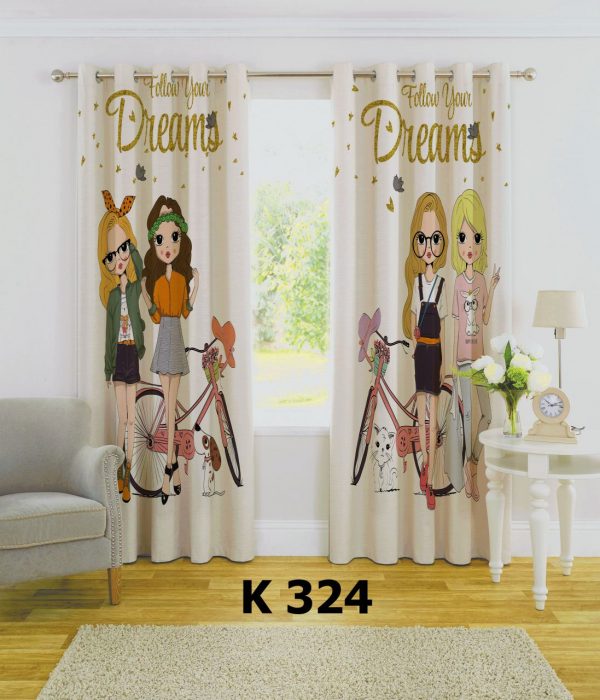 پرده چاپی طرح دختر K324