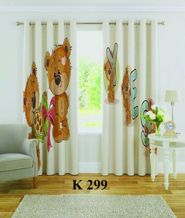 پرده چاپی طرح خرس K299