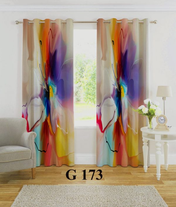 پرده چاپی طرح گل G173