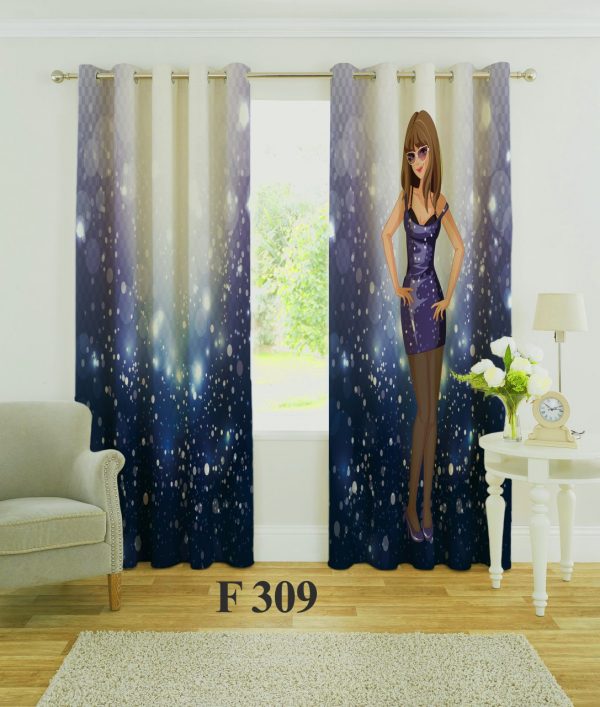 پرده چاپی طرح دختر F309