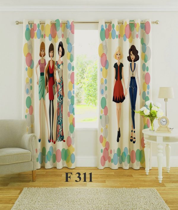 پرده چاپی طرح دختر F311