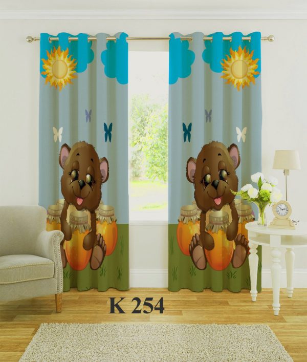 پرده چاپی طرح خرس K254