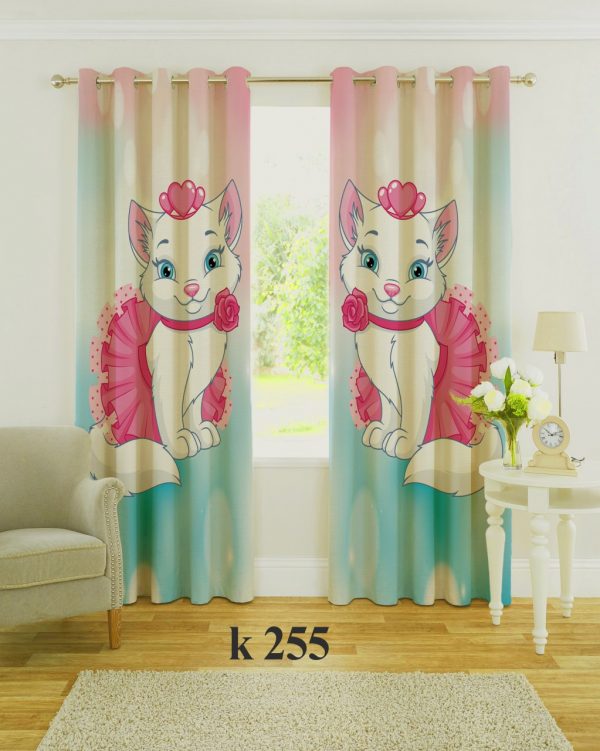 پرده چاپی طرح گربه K255