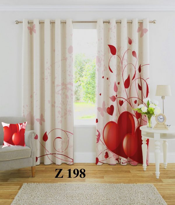 پرده چاپی طرح قلب Z198