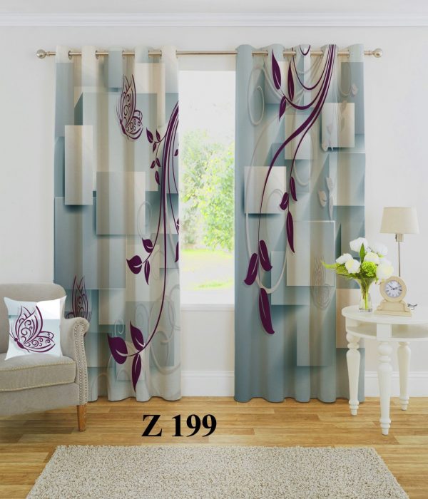 پرده چاپی طرح گل Z199