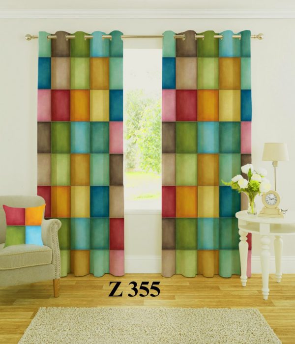 پرده چاپی طرح مربع Z355