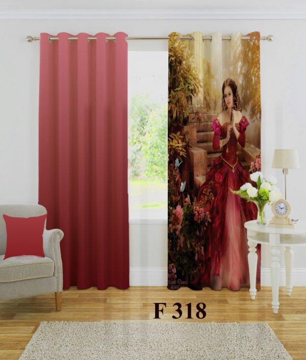 پرده چاپی طرح دختر F318