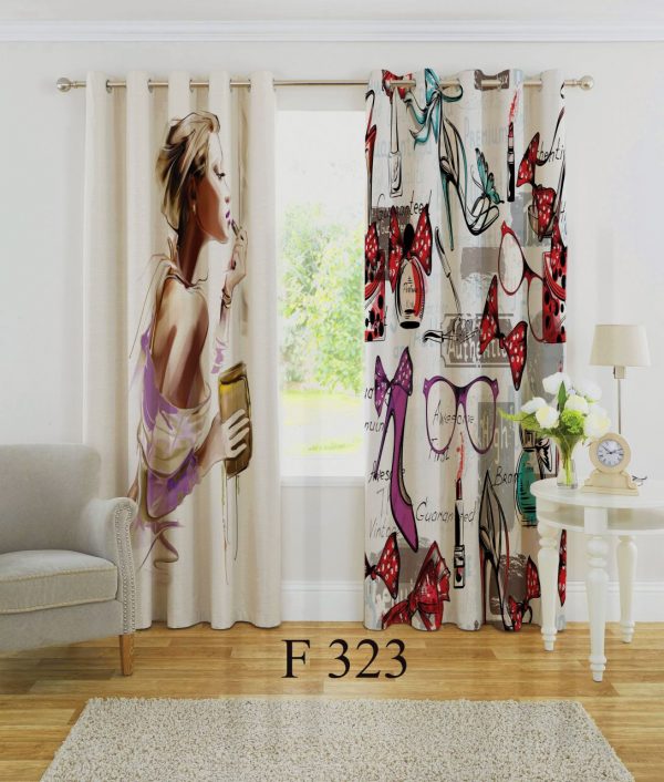 پرده چاپی طرح دختر F323