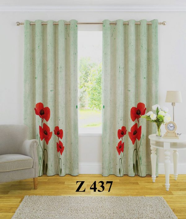پرده چاپی طرح گل Z437